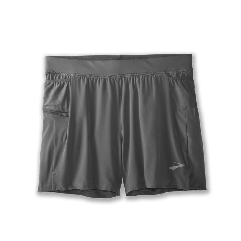 Brooks Sherpa 5 2-in-1 Running Shorts - Men's - Steel/grey (36425-VHRE)